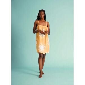 Cala de la Cruz Bronzini Yellow and White Women's Swim Cover-Up women's size M